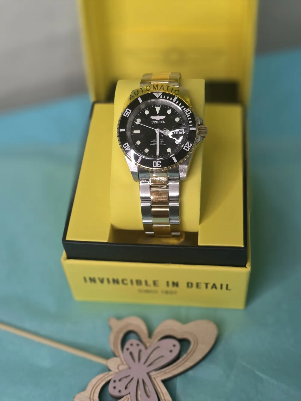 Invicta Men's Black Dial Two-Tone Stainless Steel Watch